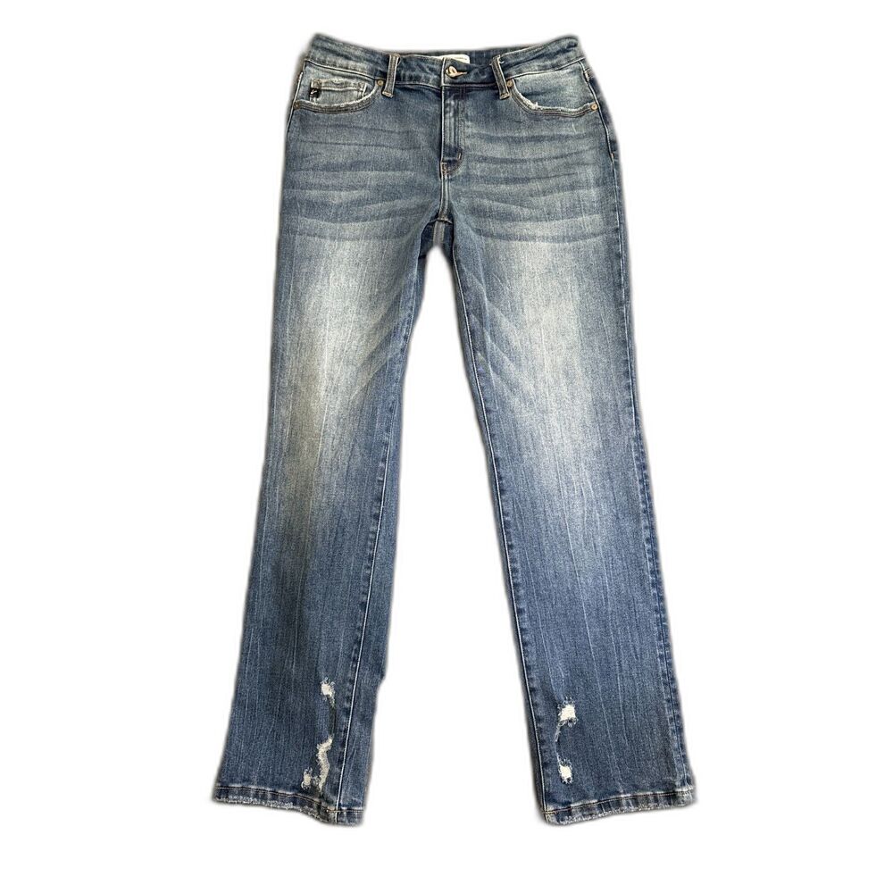 KanCan x Maurices Distressed Mid Rise Straight Leg Jean 29 Medium Wash